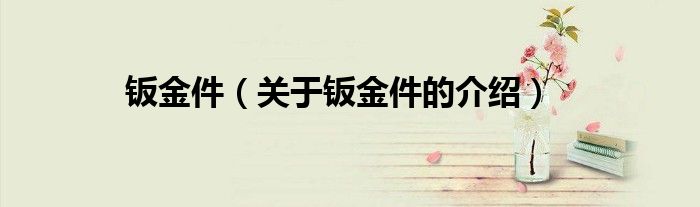 钣金件（关于钣金件的介绍）