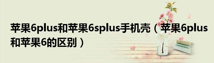 苹果6plus和苹果6splus手机壳（苹果6plus和苹果6的区别）