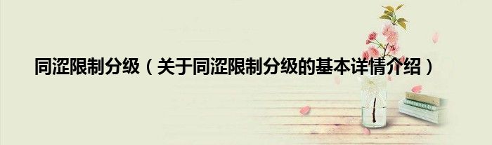 同涩限制分级（关于同涩限制分级的基本详情介绍）