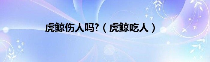 虎鲸伤人吗?（虎鲸吃人）